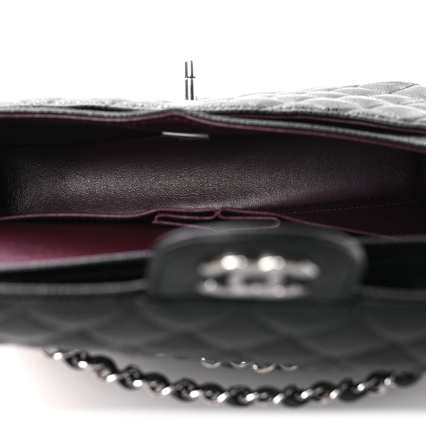 Caviar Quilted Small Double Flap Black