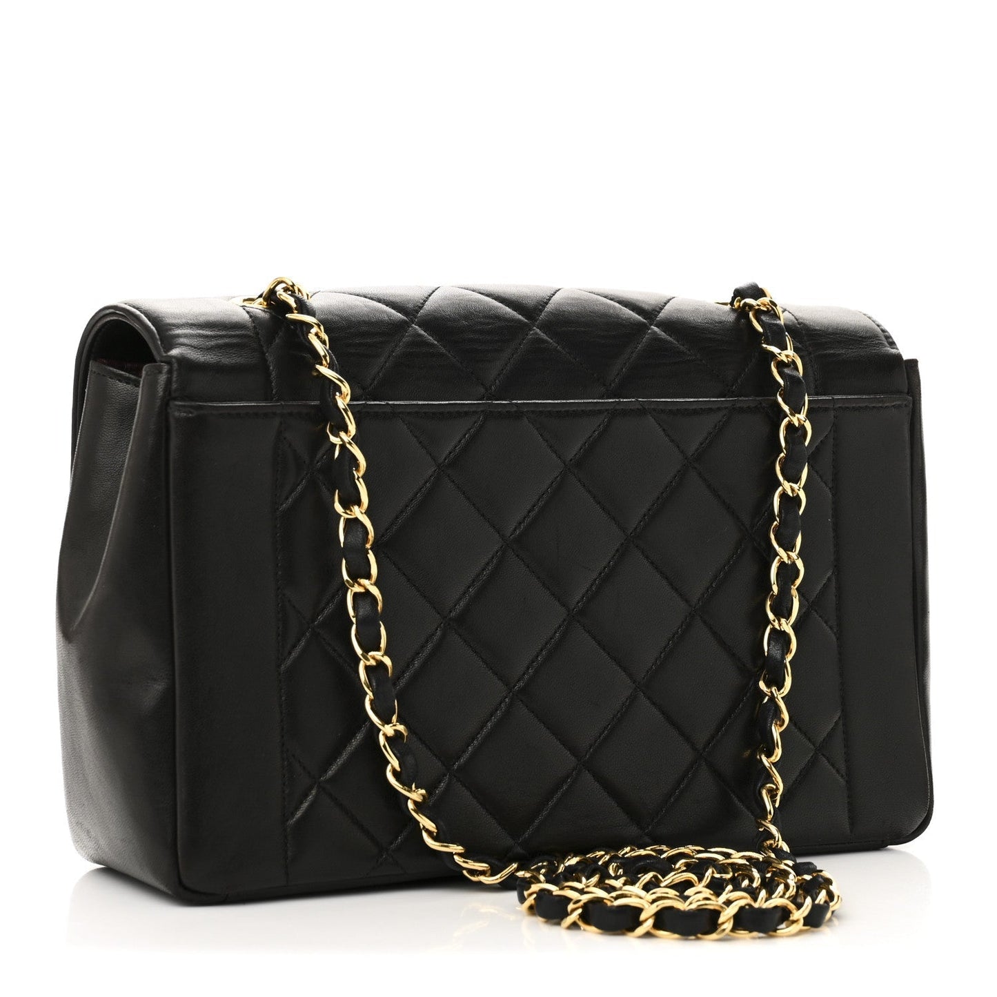 Lambskin Quilted Medium Single Flap Black