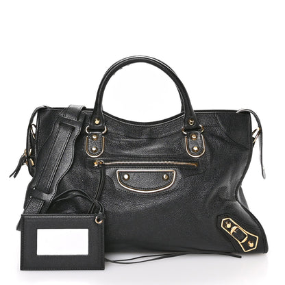 Chevre Gold Metallic Edge Hardware City Black