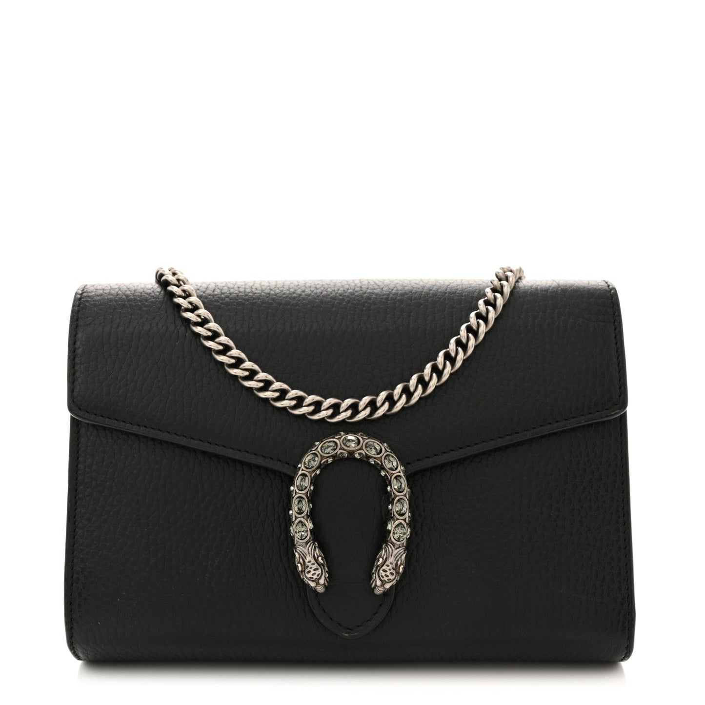 Calfskin Mini Dionysus Chain Wallet Black