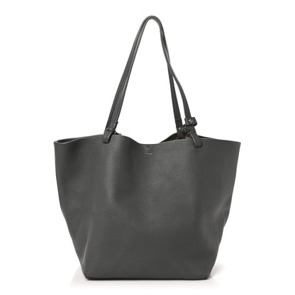 Grained Calfskin Park Tote Three Charcoal