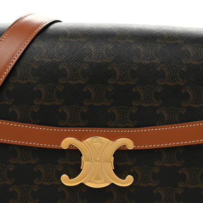 Triomphe Canvas Calfskin Medium Triomphe Bag Tan