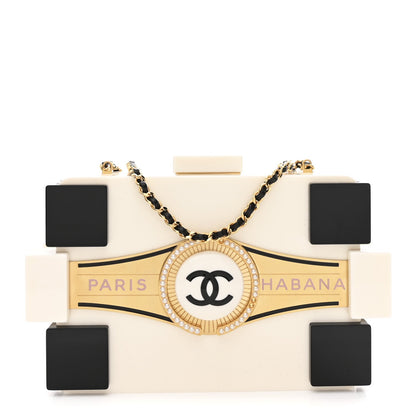 Plexiglass Boy Brick Havana by Night Clutch White Black