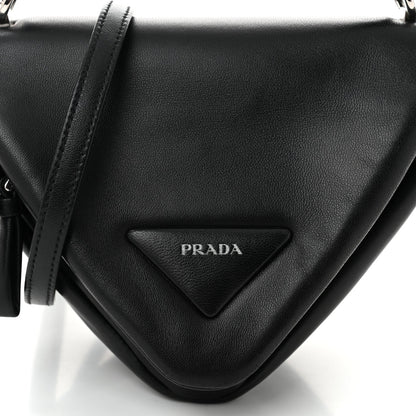 Nappa Padded Signaux Triangle Crossbody Black