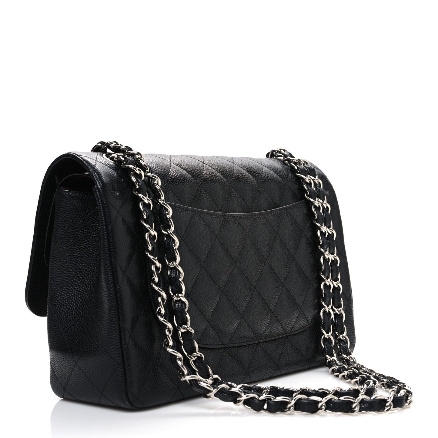 Caviar Quilted Jumbo Double Flap Black