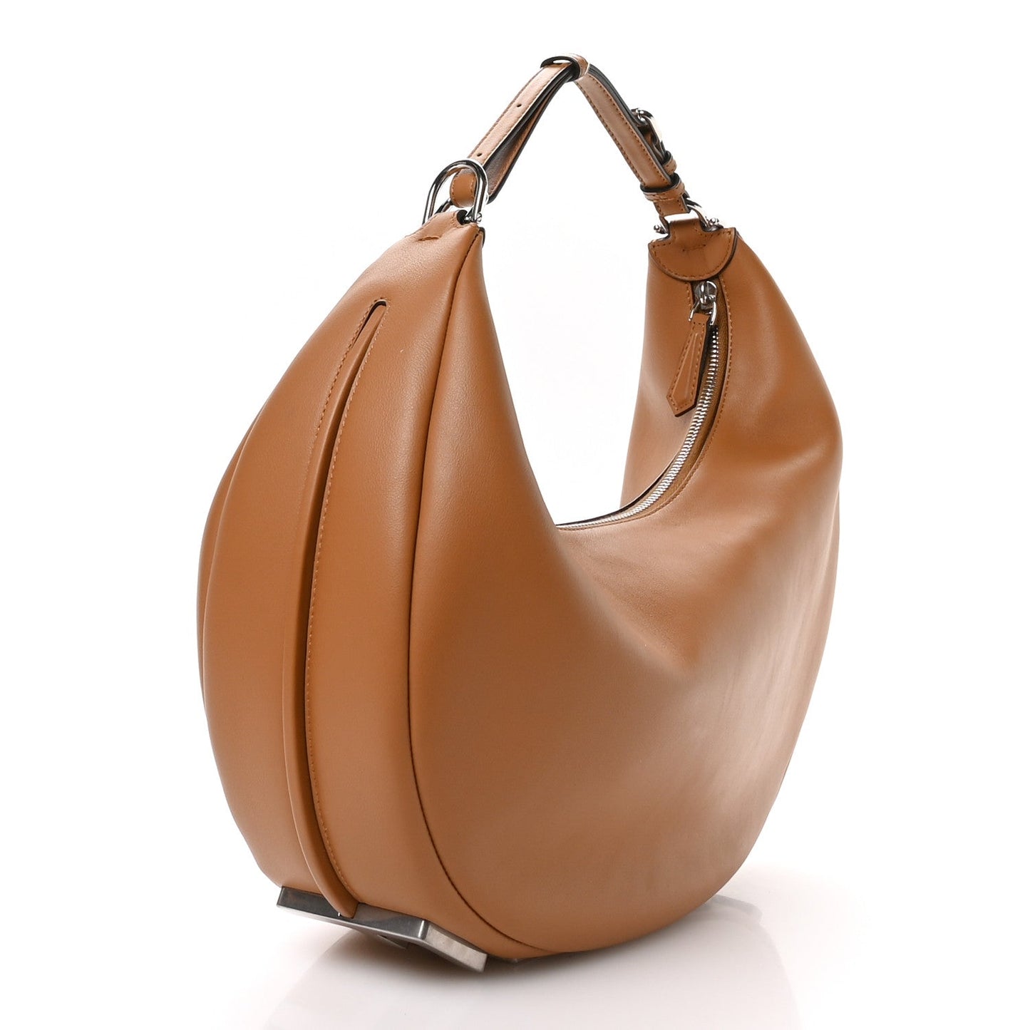 Vitello Grace Matte Medium Fendigraphy Hobo Bag Caramello