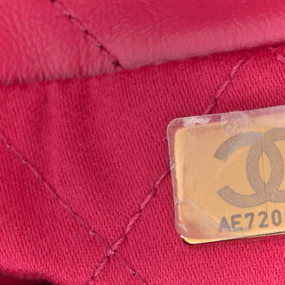 Shiny Calfskin Quilted Small Chanel 22 Fuchsia