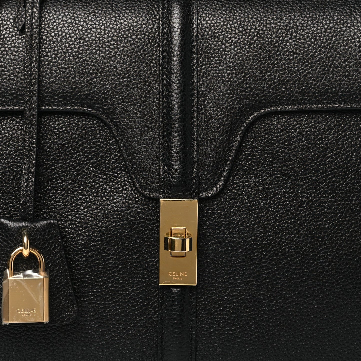 Grained Calfskin Classique 16 Top Handle Bag Black