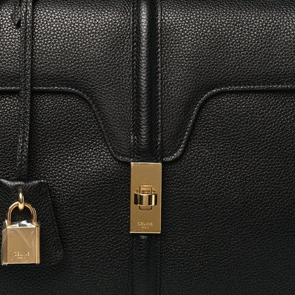 Grained Calfskin Classique 16 Top Handle Bag Black