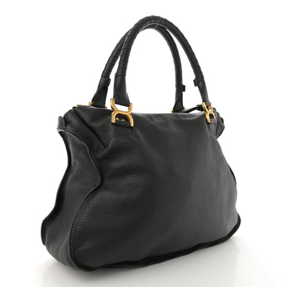 Calfskin Medium Marcie Satchel Black