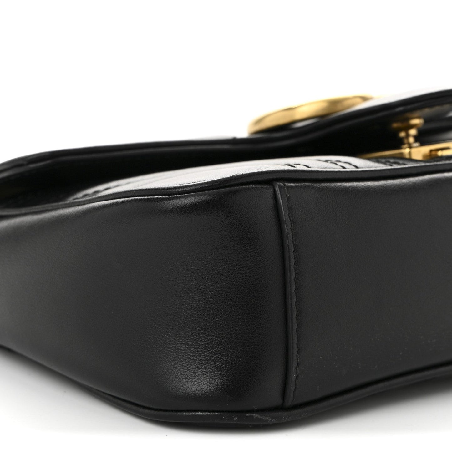 Calfskin Matelasse Small GG Marmont Shoulder Bag Black
