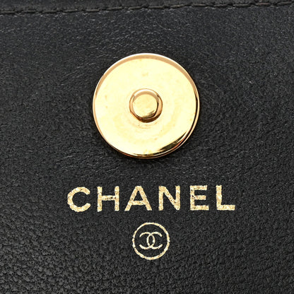 Patent Quilted Frame Clutch Flap With Chain Black