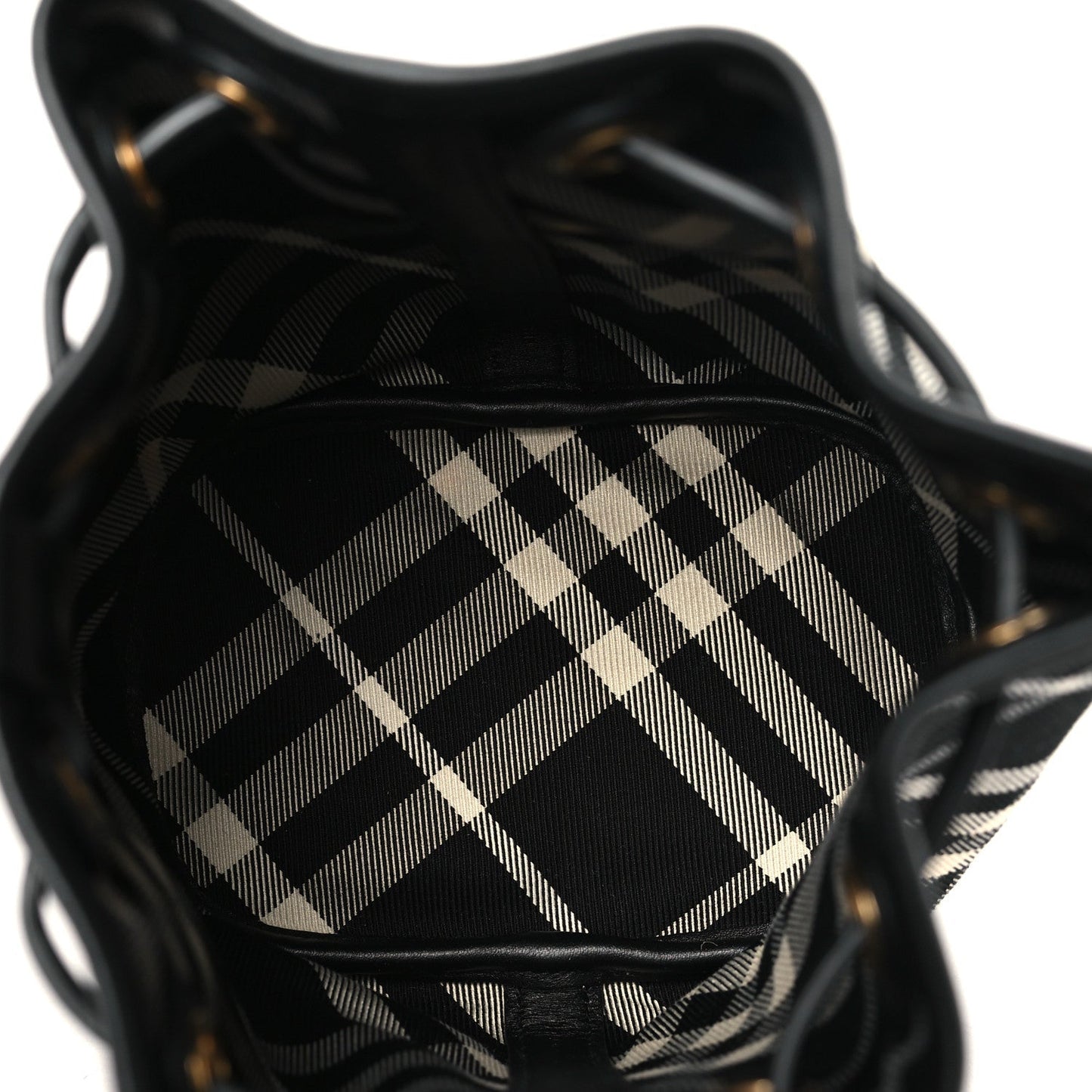 Check Mini Drawstring Pouch Black Calico