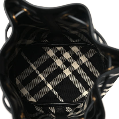 Check Mini Drawstring Pouch Black Calico
