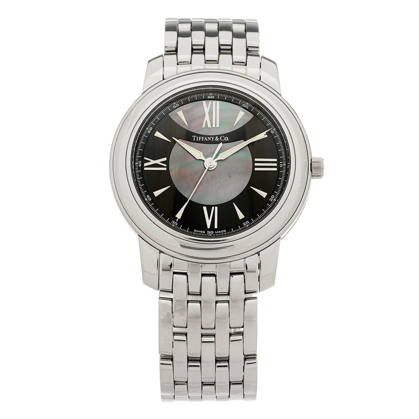 Stainless Steel Black Mother of Pearl 37mm Mark Quartz Watch