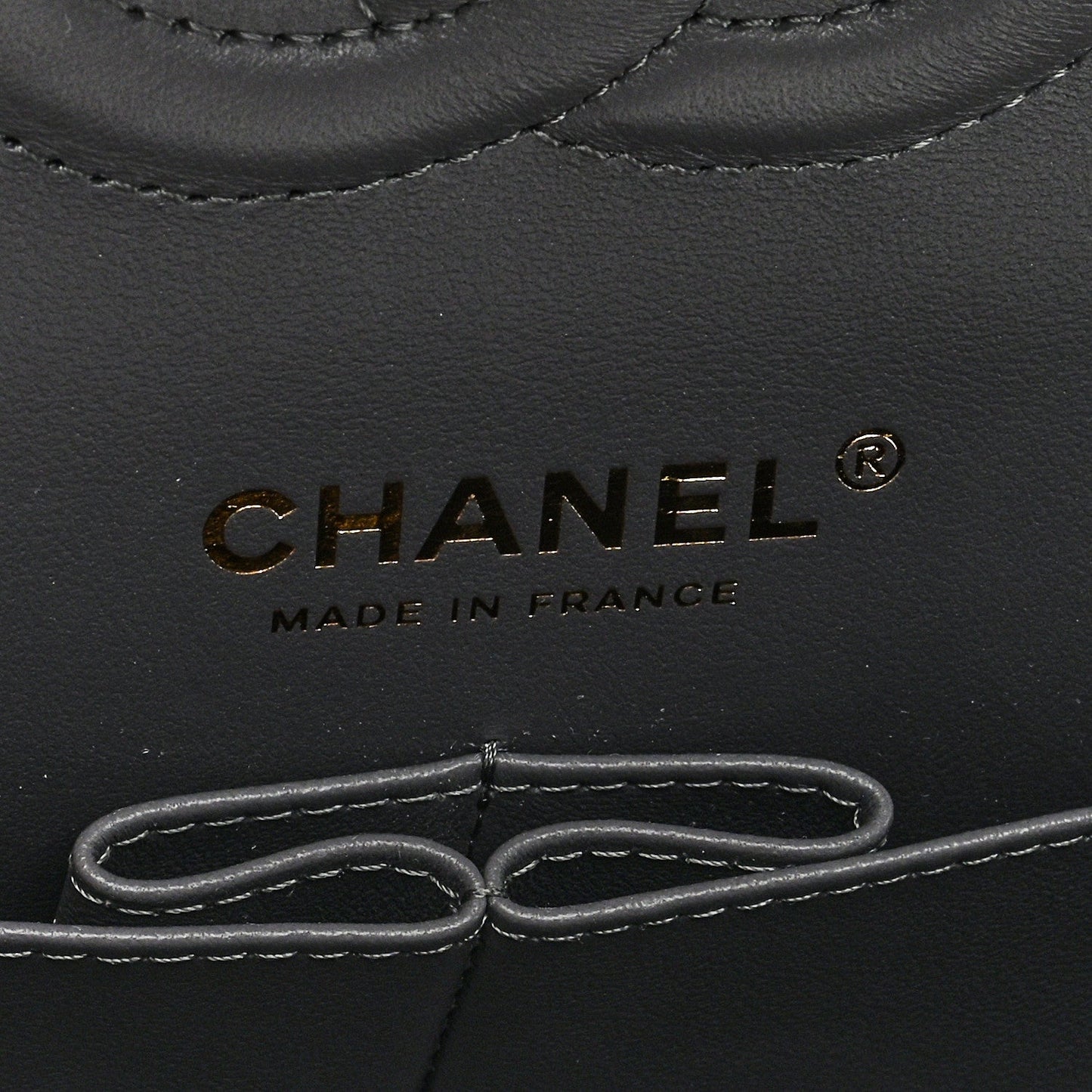 Caviar Quilted Medium Double Flap Dark Grey