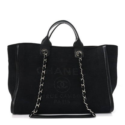 Canvas Medium Deauville Tote Black