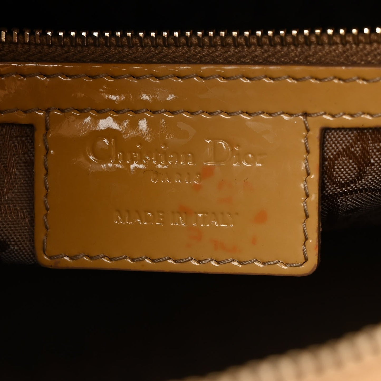 Patent Cannage Large Lady Dior Yellow