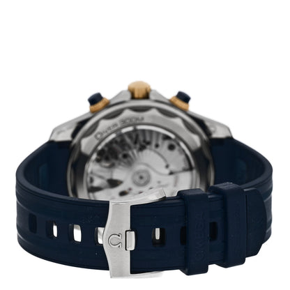Stainless Steel 18K Yellow Gold Rubber 44mm Seamaster Diver 300M Co-Axial Master Chronometer Automatic Watch Blue 210.22.44.51.03.001