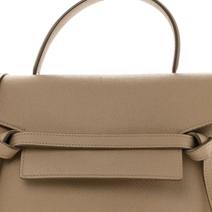 Baby Grained Calfskin Micro Belt Bag Light Taupe