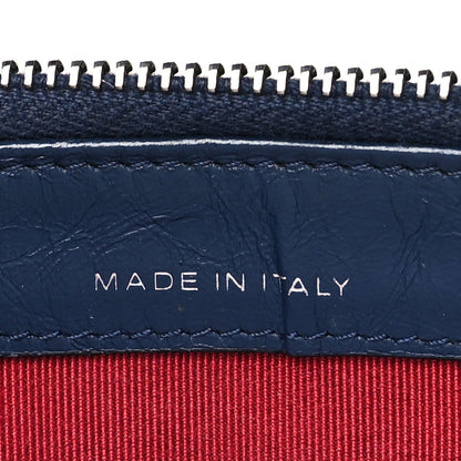 Aged Calfskin Quilted Small Gabrielle Clutch With Chain Navy Black