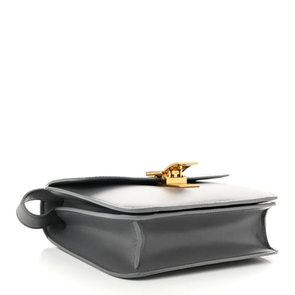 Box Calfskin Teen Classic Box Flap Bag Light Charcoal