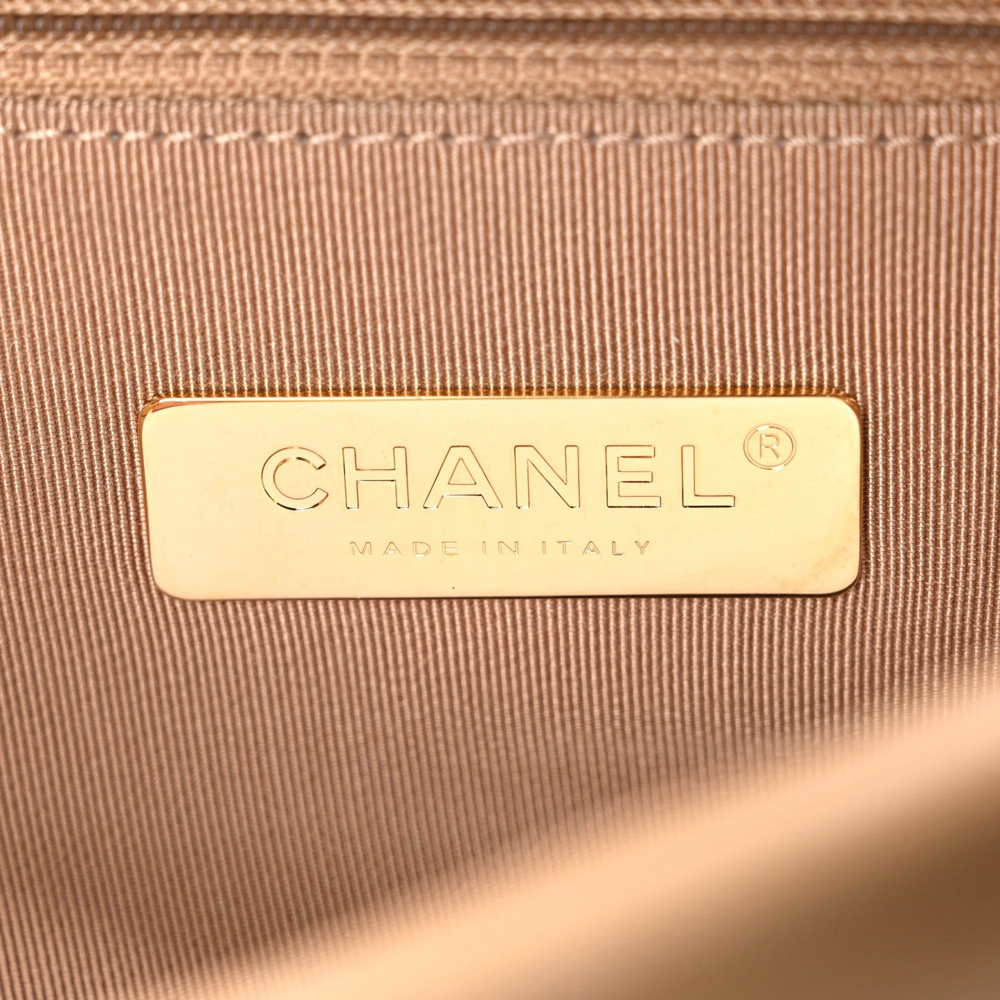 Lambskin Quilted Large Chanel 19 Flap Dark Beige