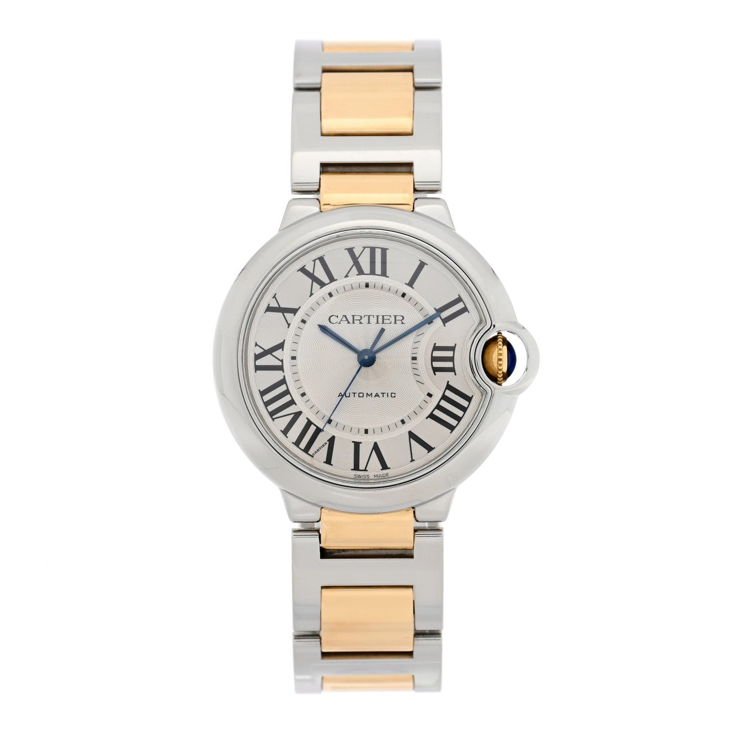 Stainless Steel 18K Yellow Gold 36mm Ballon Bleu De Cartier Automatic Watch