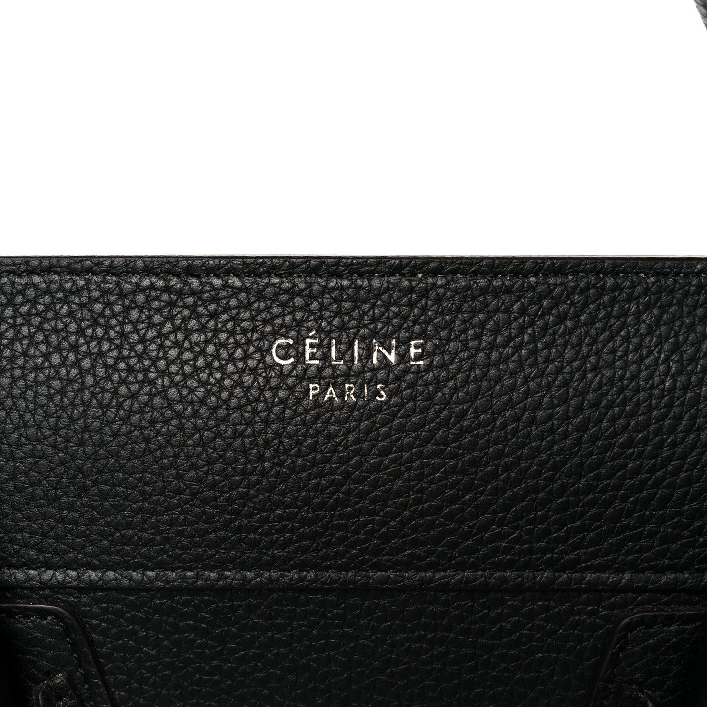 Drummed Calfskin Mini Luggage Black