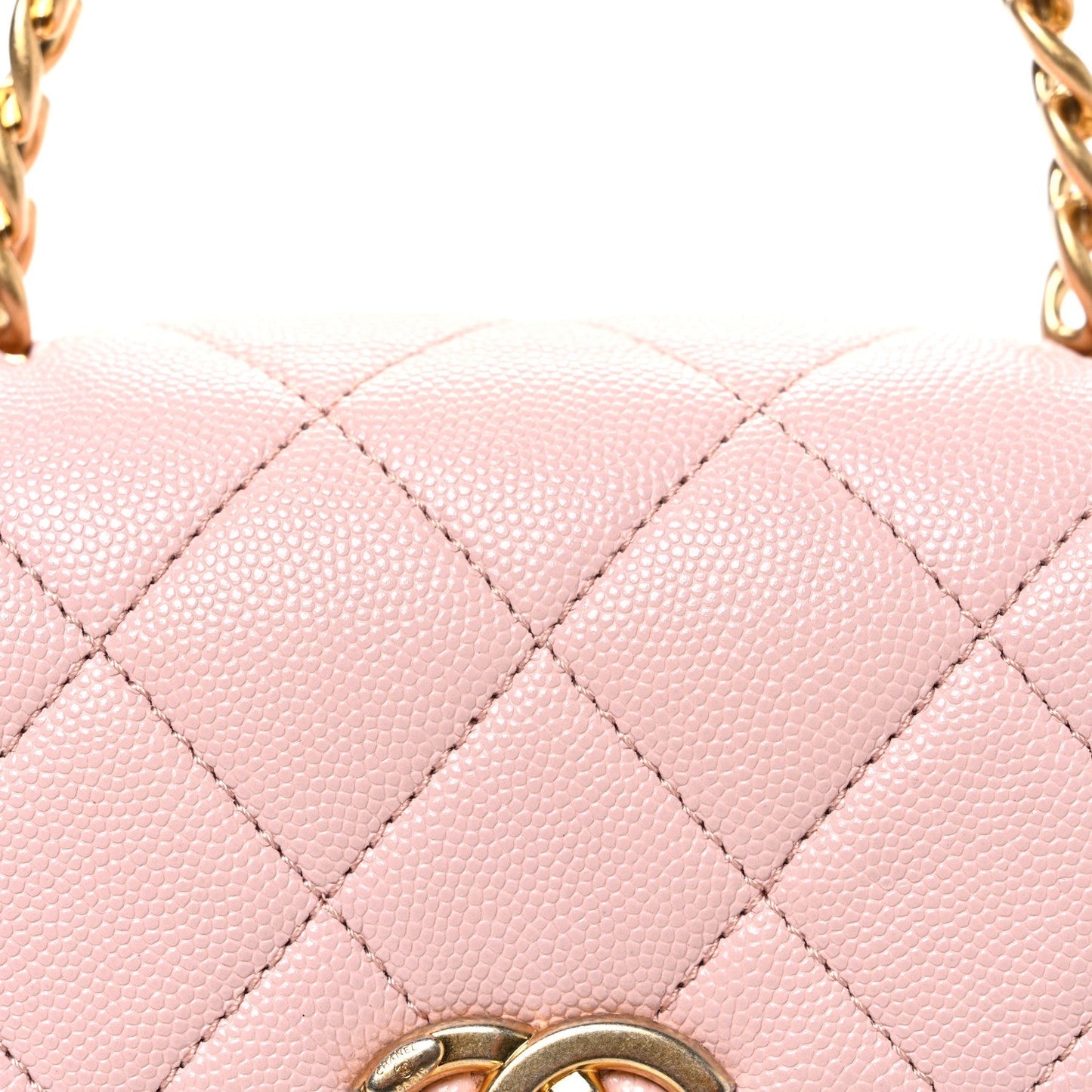 Caviar Quilted Small Carry Me Top Handle Flap Pink
