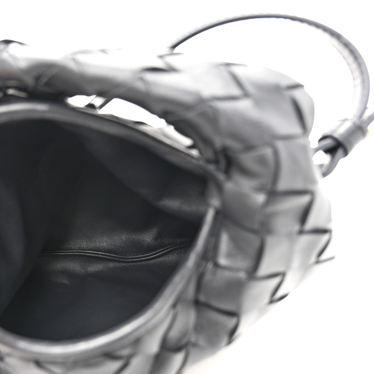 Calfskin Intrecciato Mini Hop Black