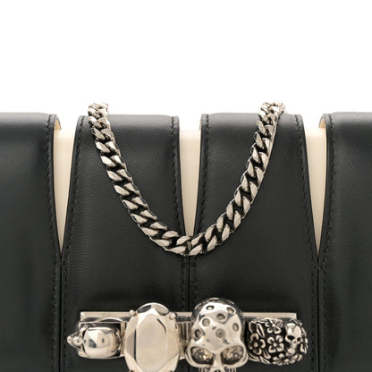 Calfskin Small Slash Bag Black White