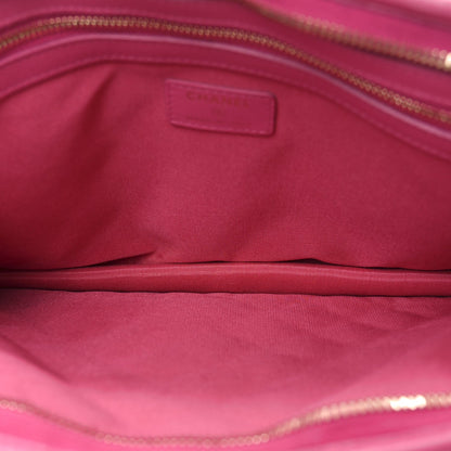 Tweed PVC Lambskin Wristlet Pouch Pink