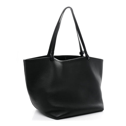 Grained Calfskin Park Tote Three Black