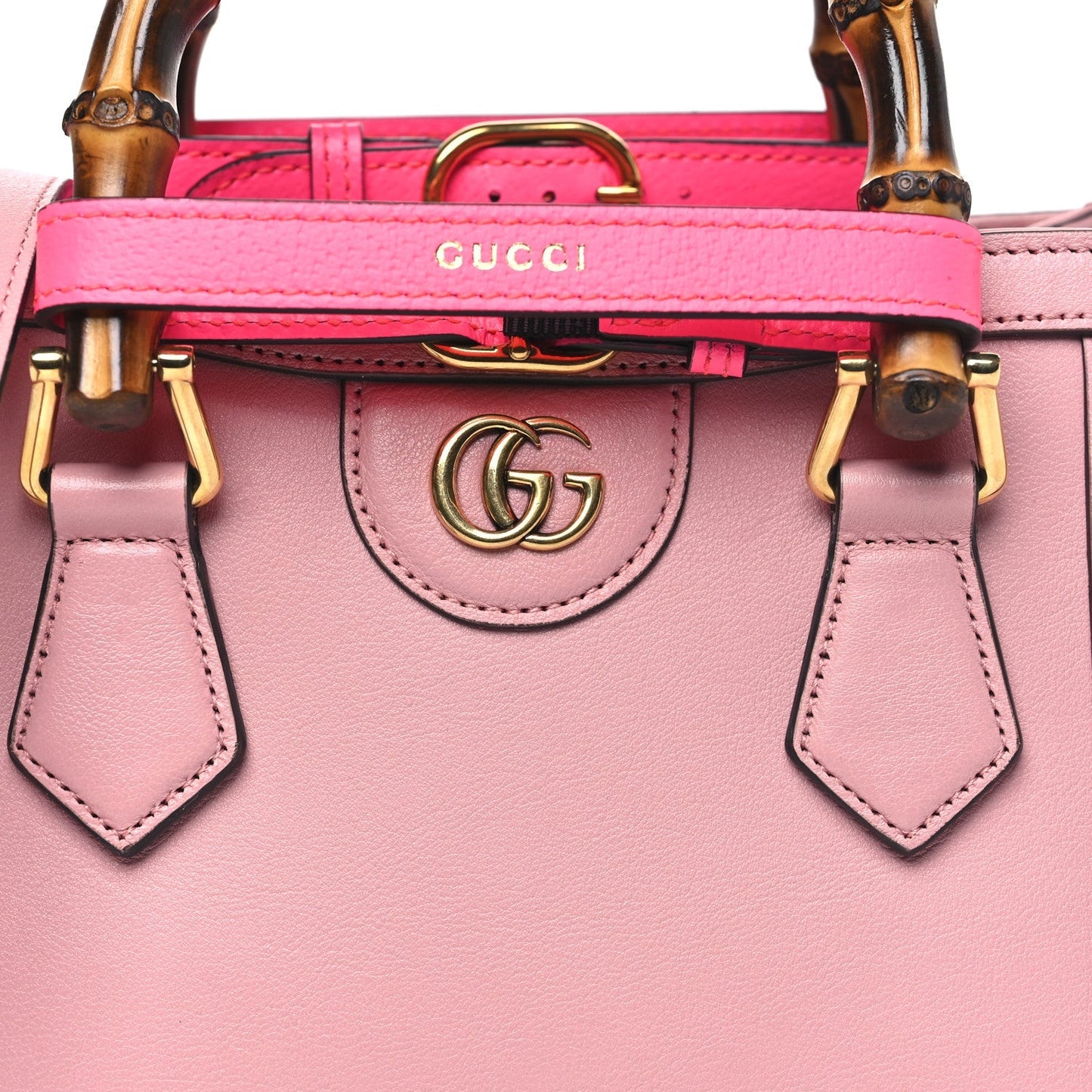 Wonka Grain Calfskin Mini Diana Tote Bag Wild Rose Fuxia Fluo
