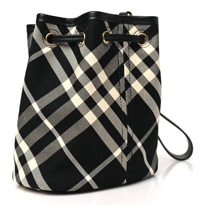 Check Mini Drawstring Pouch Black Calico