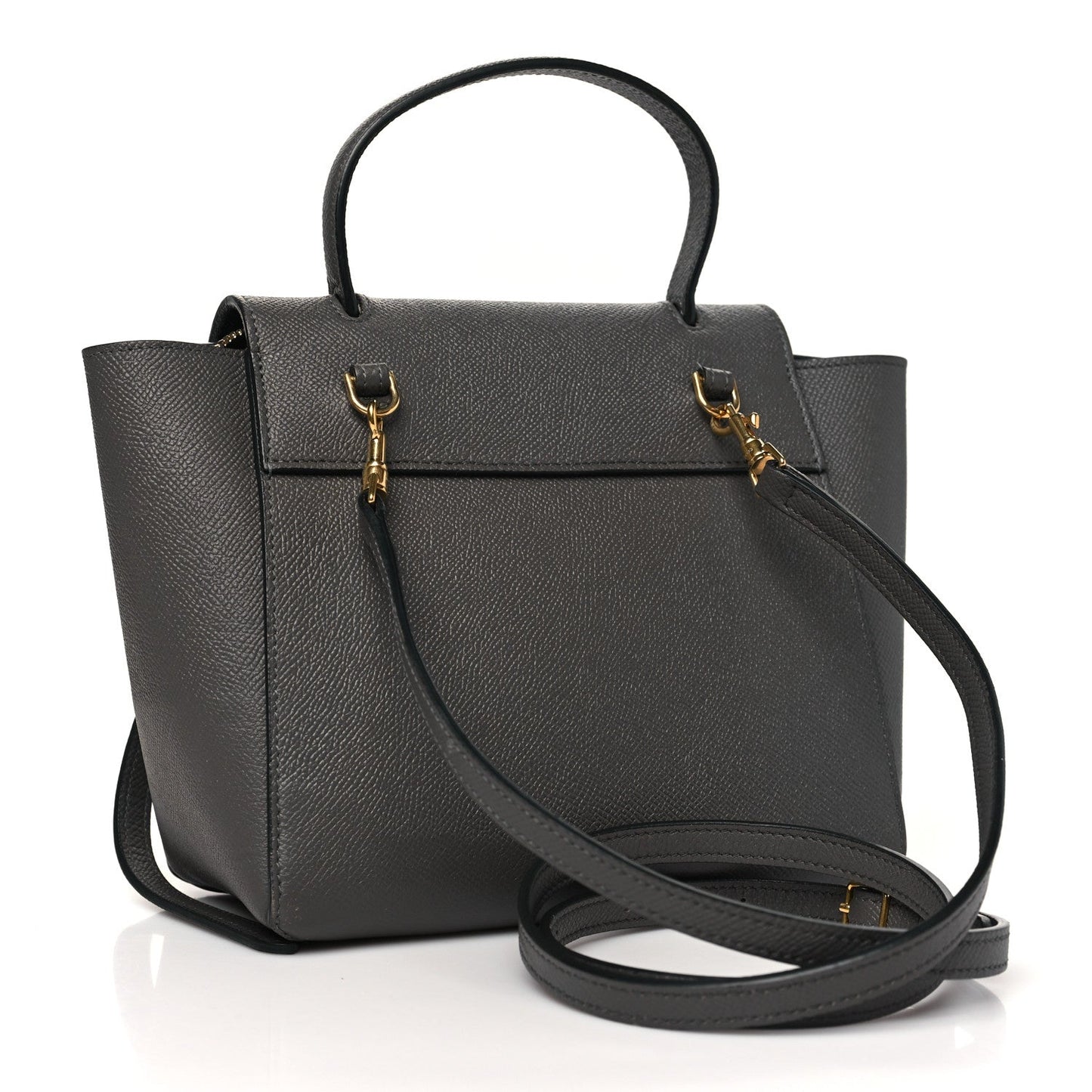 Grained Calfskin Nano Belt Bag Grey
