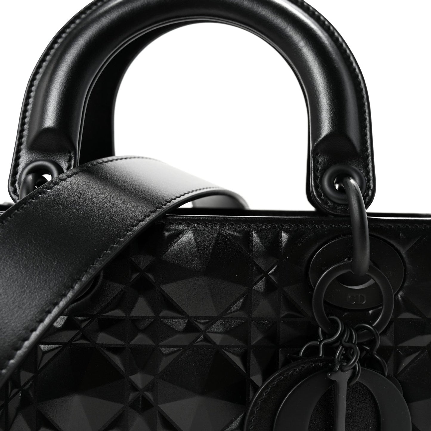 Calfskin Cannage Diamond Small My ABCDior Lady Dior Black