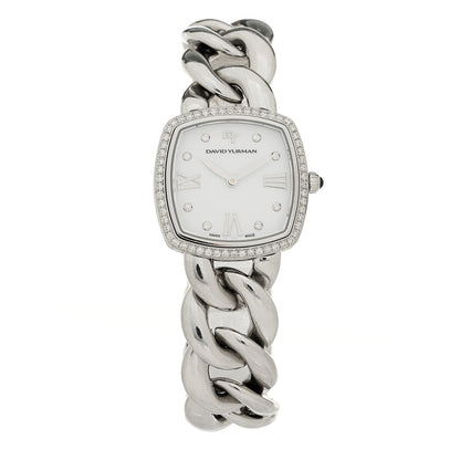 Stainless Steel Diamond Bezel 27mm Albion Quartz Watch White