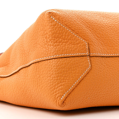 Taurillon Clemence Double Sens 36 Reversible Tote Moutarde Orange