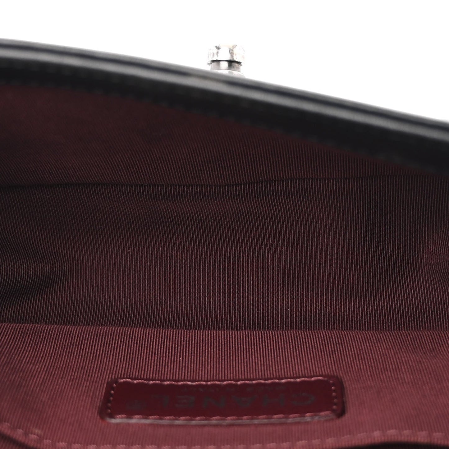Calfskin Woven Small Boy Flap Black White