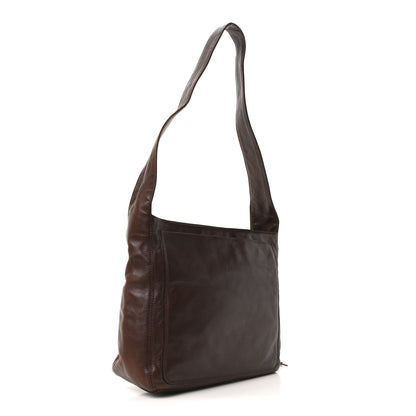 Lambskin CC Tassel Shoulder Bag Brown