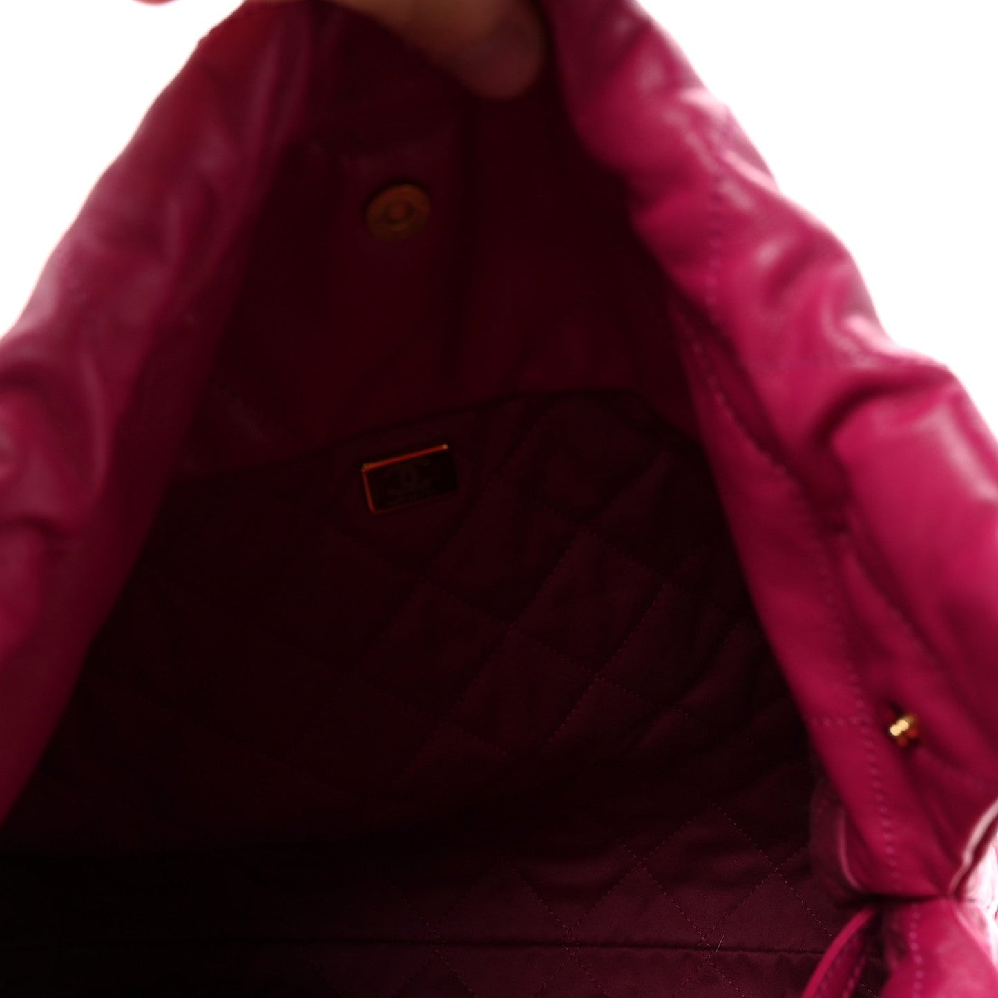 Shiny Calfskin Quilted Small Chanel 22 Fuchsia