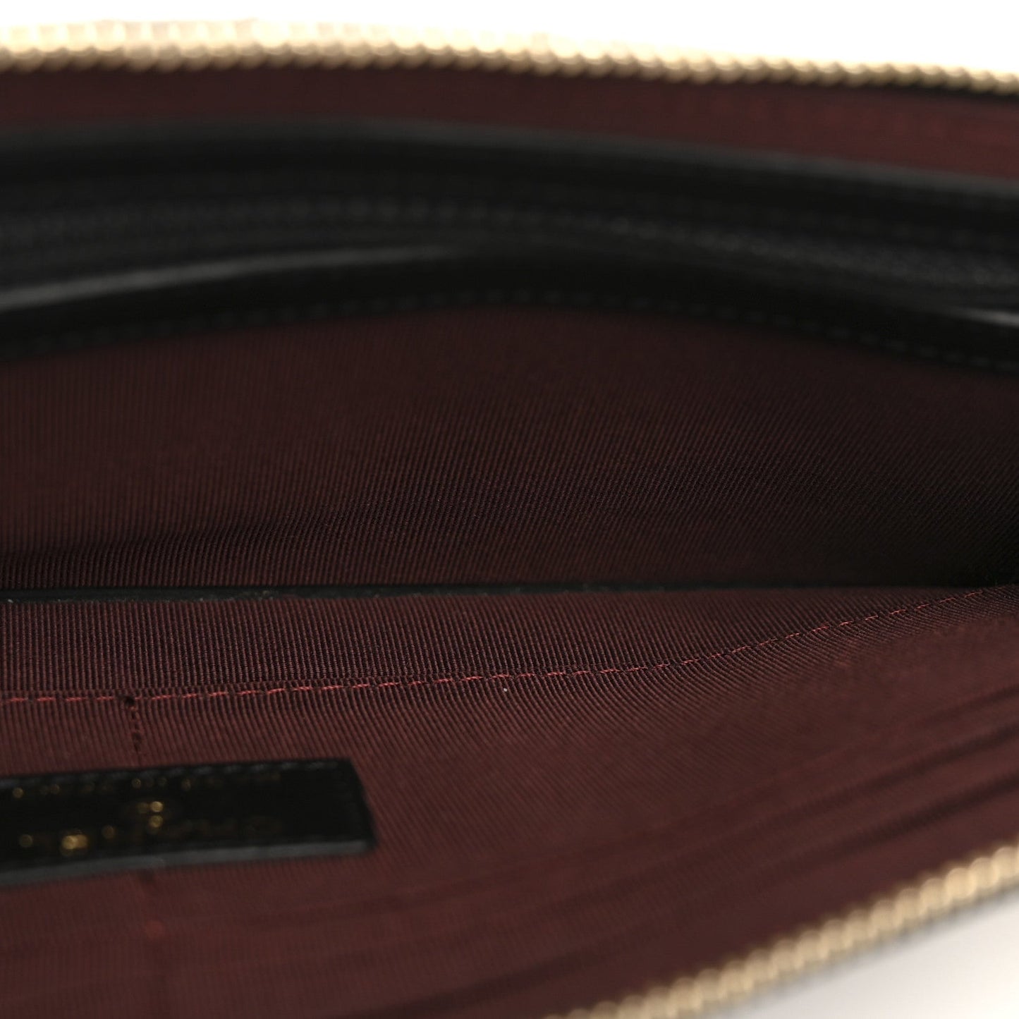 Lambskin Quilted Classic Pouch With Handle Black