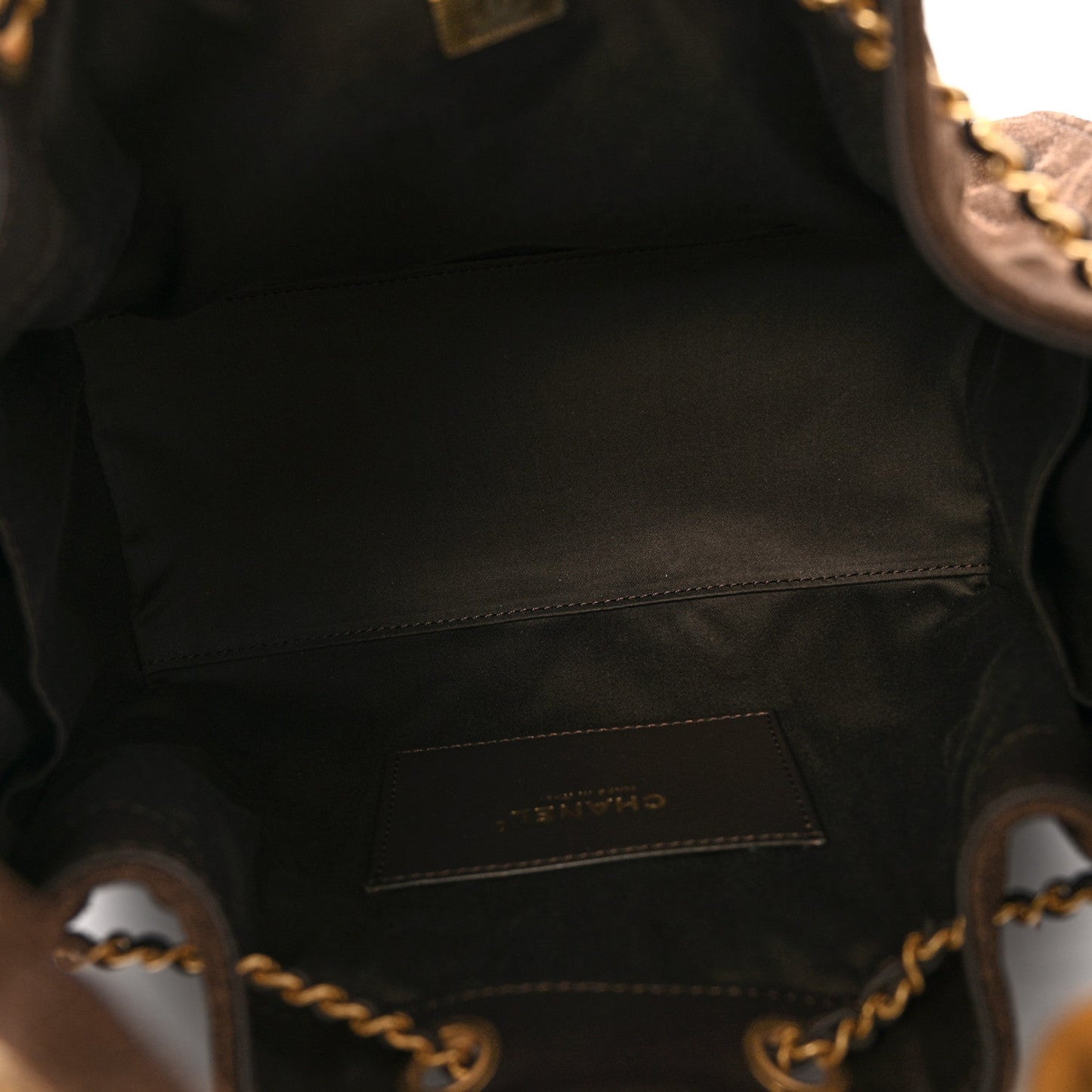 Suede Quilted Small Chanel 25 Handbag Dark Brown