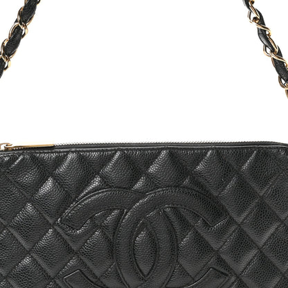 Caviar Quilted Timeless CC Shoulder Bag Black