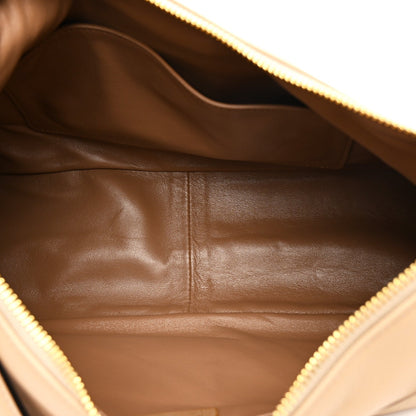 Soft Calfskin Large Aimée Shoulder Bag Travertine