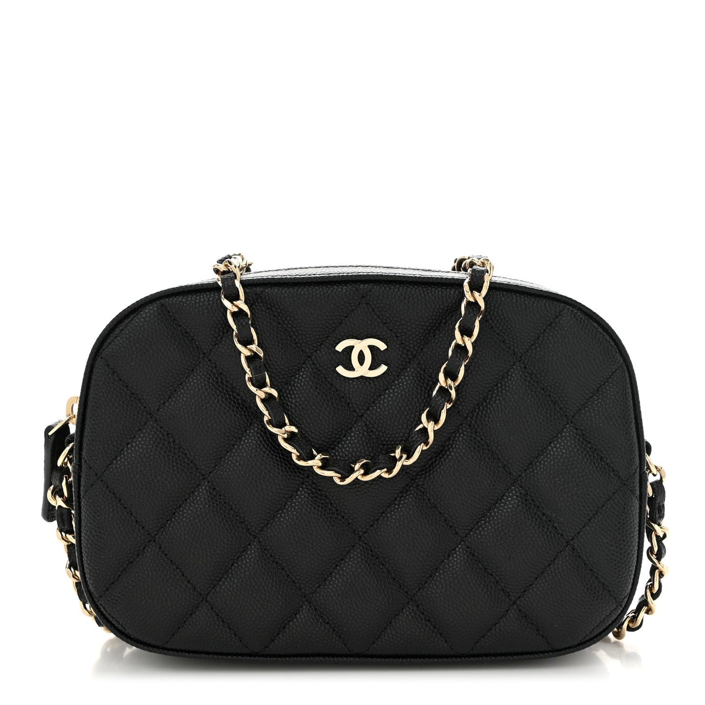 Caviar Quilted Vanity With Chain Black