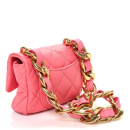 Lambskin Quilted Mini Funky Town Flap Pink