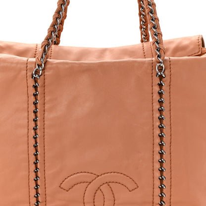 Smooth Calfskin Luxe Ligne Tote Dark Beige